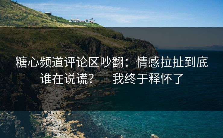 糖心频道评论区吵翻：情感拉扯到底谁在说谎？｜我终于释怀了