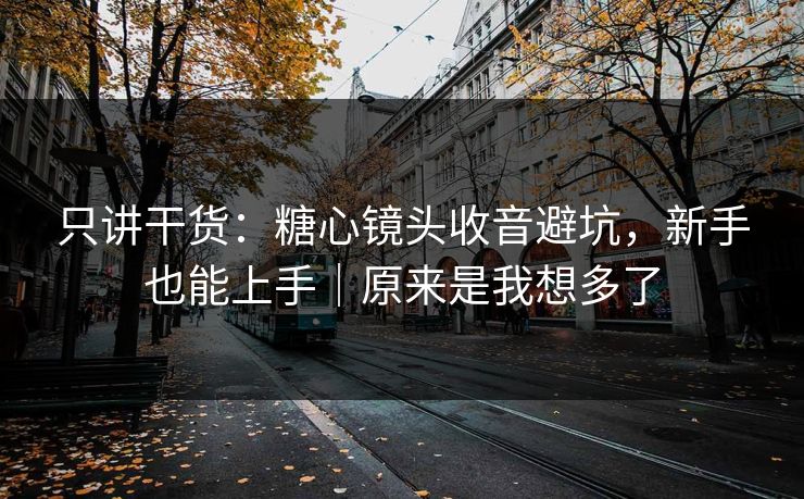 只讲干货：糖心镜头收音避坑，新手也能上手｜原来是我想多了