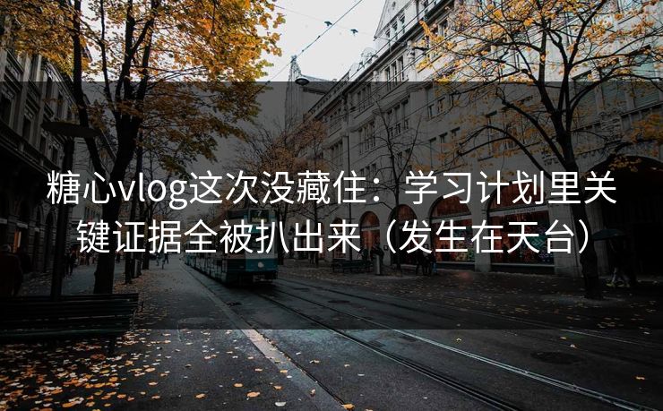 糖心vlog这次没藏住：学习计划里关键证据全被扒出来（发生在天台）