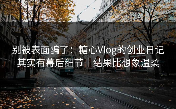 别被表面骗了：糖心Vlog的创业日记其实有幕后细节｜结果比想象温柔