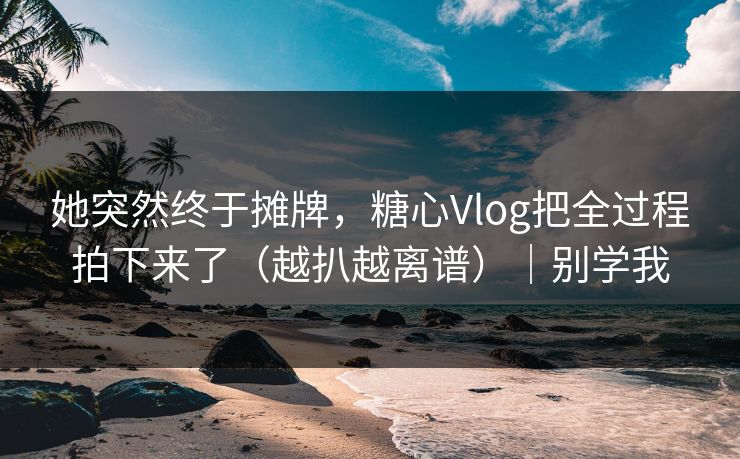 她突然终于摊牌，糖心Vlog把全过程拍下来了（越扒越离谱）｜别学我