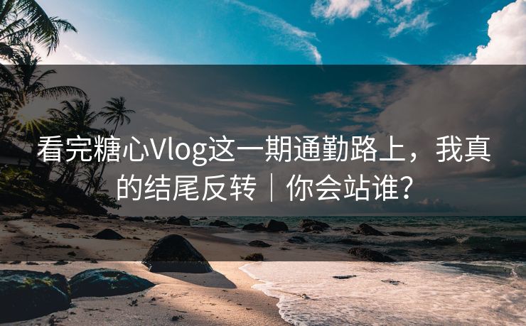 看完糖心Vlog这一期通勤路上，我真的结尾反转｜你会站谁？